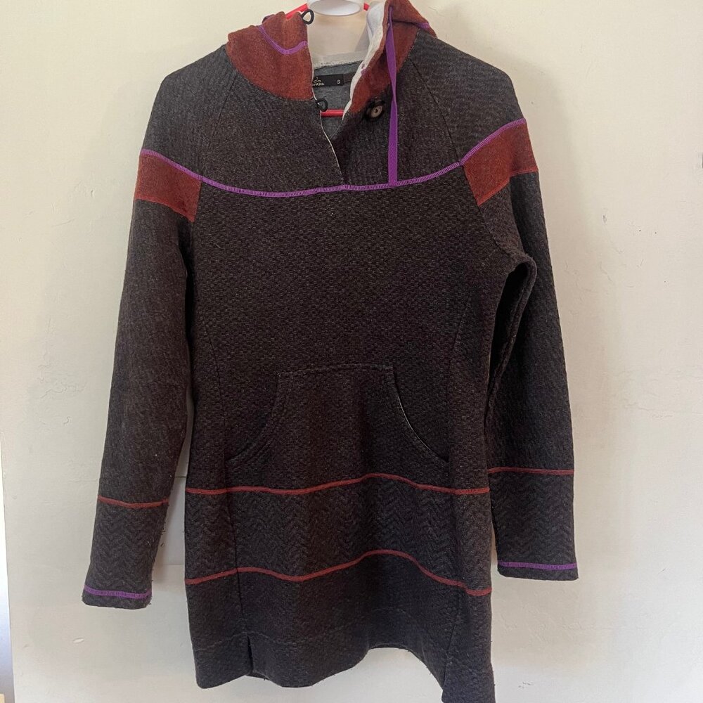 PrAna Caitlyn Tunic Sweater Women's Wool Blend Hooded Pocket Small